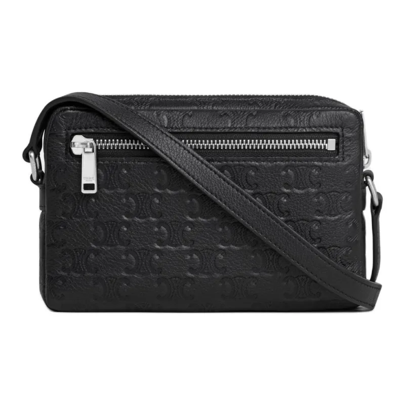CELINE Calfskin Crossbody Bag, Shoulder Bag Mini Men's Black-2