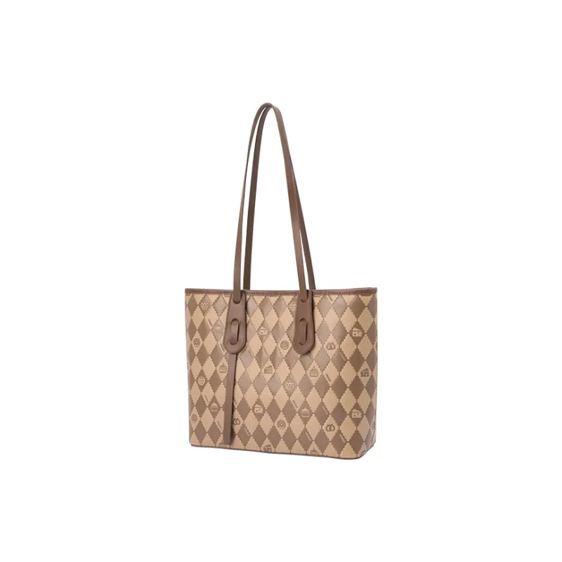 SEM/R Synthetic Leather Tote Bag, Shopping Bag, Shoulder Bag Women's Grey Tones/khaki/fantasy Pink-6