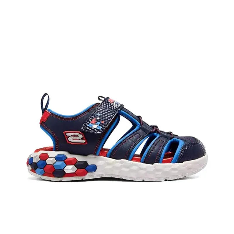 Skechers BOYS Anti Slip Wear Resistant Children's Sandals Blue Red Teenagers-1