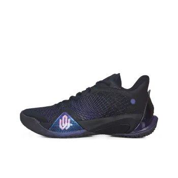PEAK Basketball Shoes Unisex Low Top Black/Purple Blue