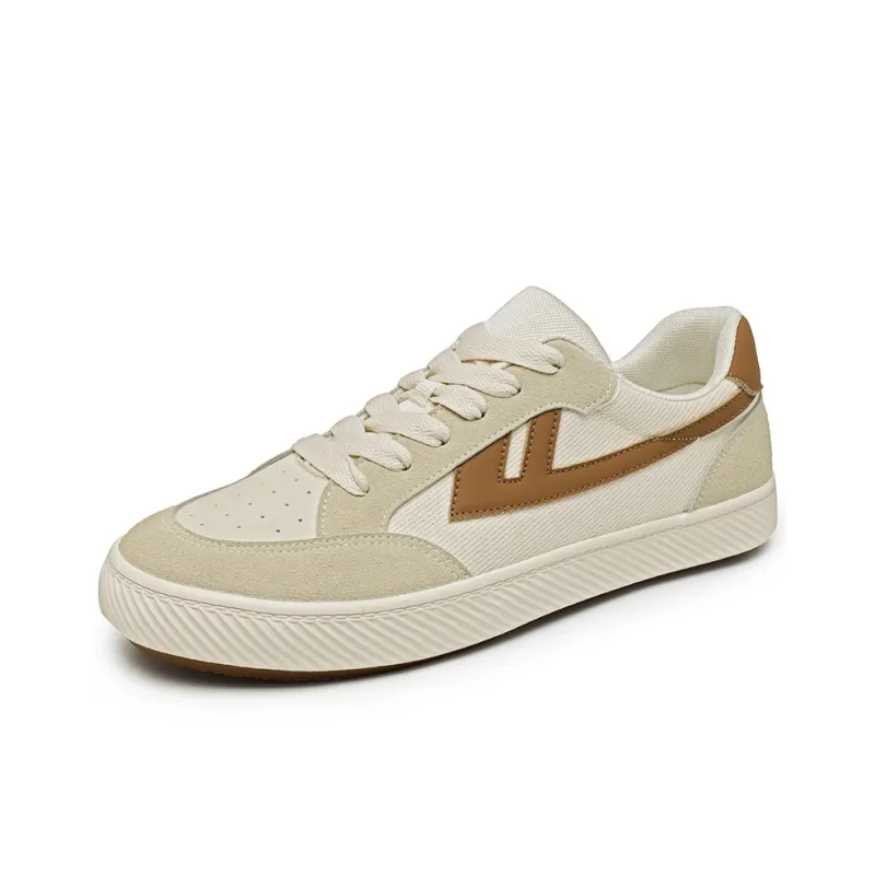 Warrior Wear resistant Lightweight Breathable And Non slip. Low Top Skateboard Shoes Unisex Beige Brown-2