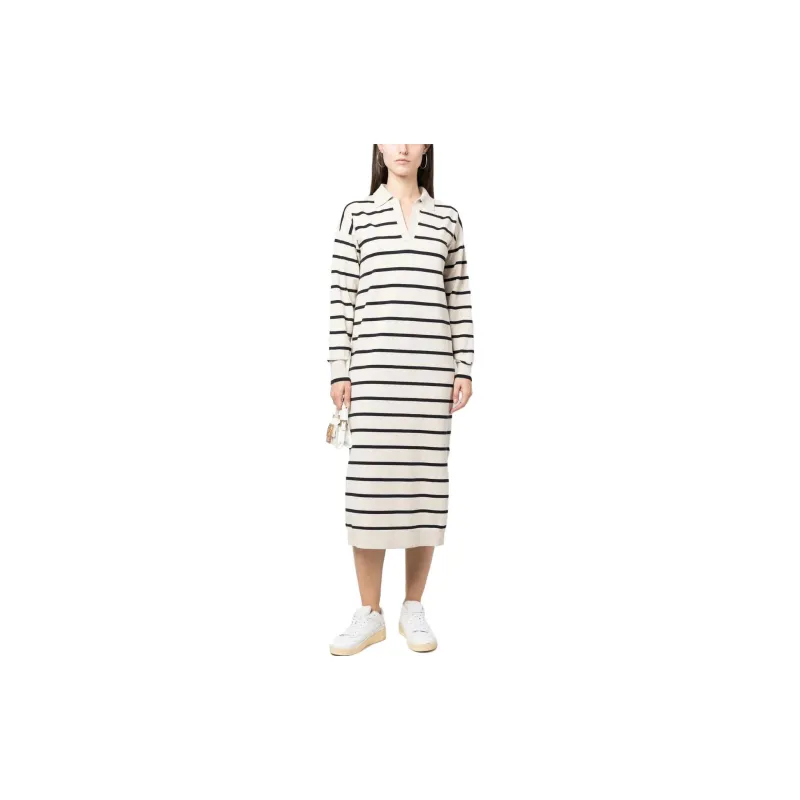 Tommy Hilfiger Striped Long sleeved Midi Dress-1