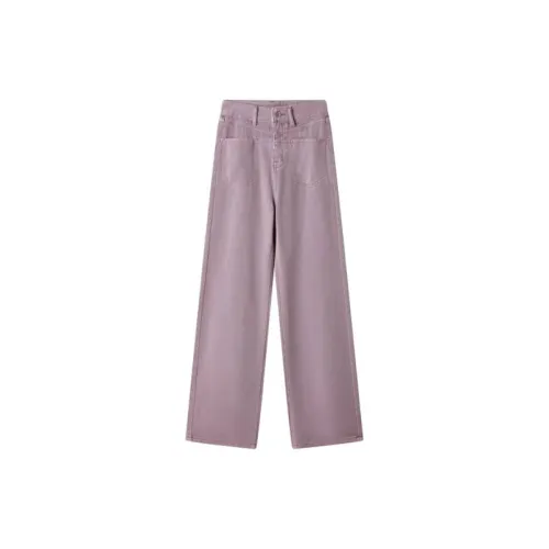 TIBINB Jeans Women's Light Purple