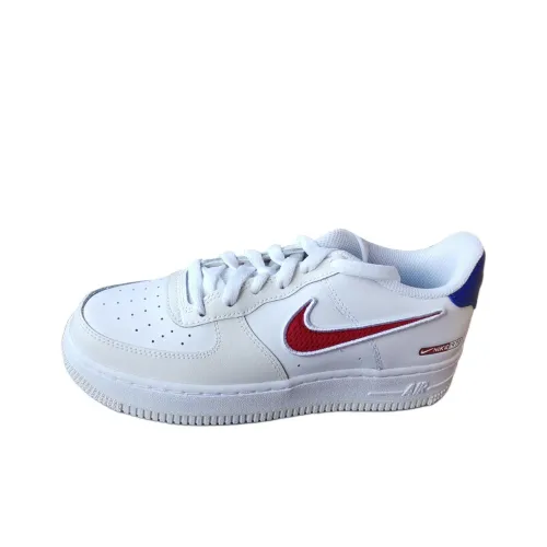 Nike Air Force 1 LV8 Low Top Kids' Skateboarding Shoes White Red Teenagers