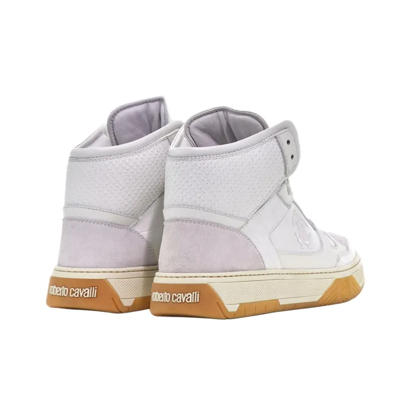 Roberto Cavalli High-Top Skateboard Shoes Men's White-3
