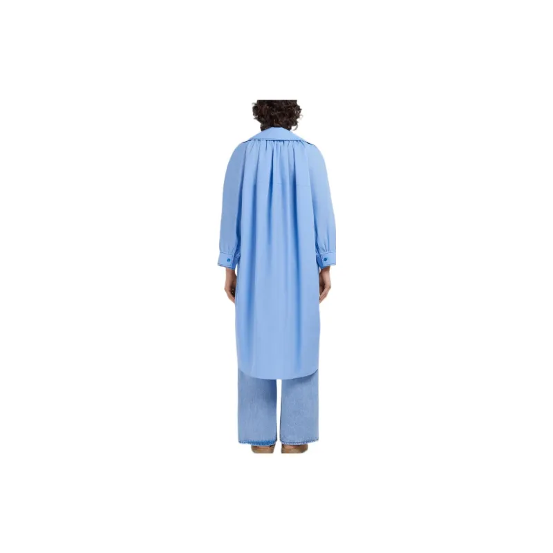 MARNI Logo Embroidered V Neck Long Sleeved Dress-1