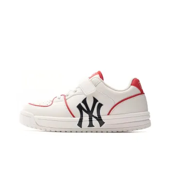 MLB Chunky Liner Anti Slip Wear Resistant Low Top Kids' Skateboarding Shoes White Red Black Teenagers