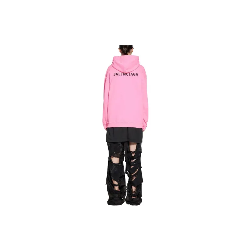 Balenciaga Sweatshirt Loose Fit Women's Neon Pink-4