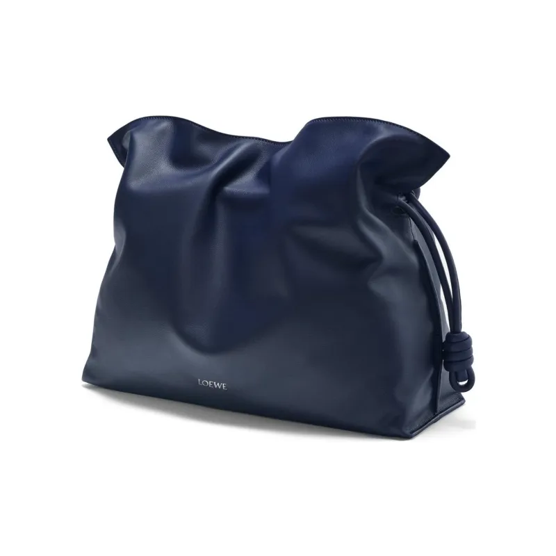 LOEWE Flamenco Napa Calf Leather One Shoulder Clutch Large Size Women's Abyss Blue-2