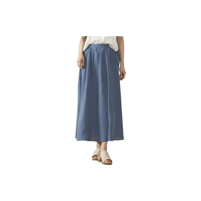 Beams Casual Long Skirts Women's Blue-1