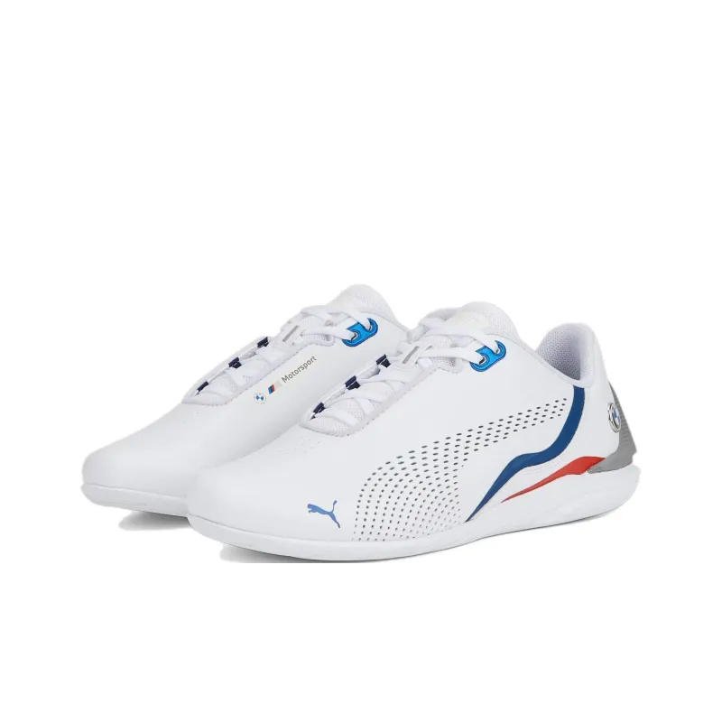 PUMA BMW M Motorsport Anti Slip Wear Resistant Kids Lifestyle Shoes White Gray Teenagers-2