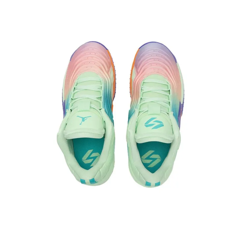 Jordan Luka 3 Cushioning, Wear Resistant Low Top Children's Basketball Shoes Green Purple Unisex-7