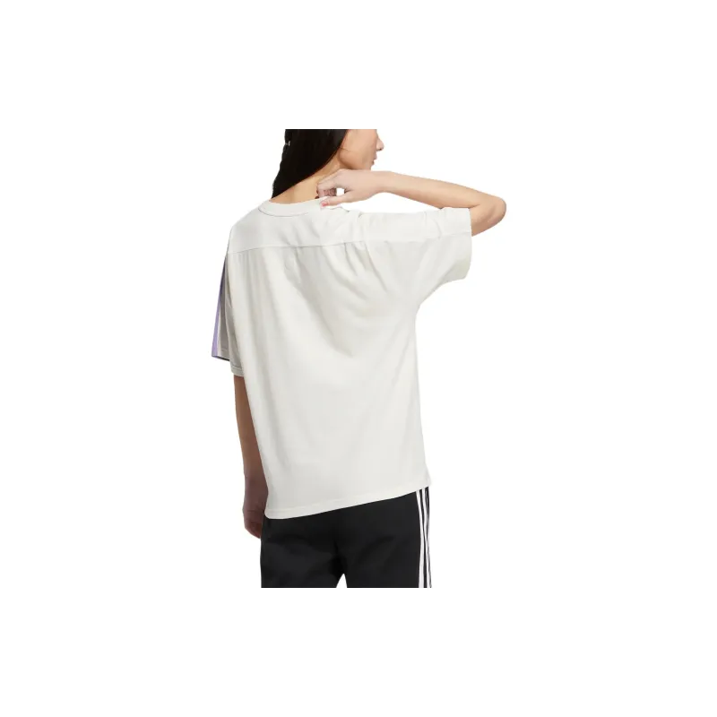 Adidas Neo Drop Shoulder Sleeve T Shirt Women's Purple White-1