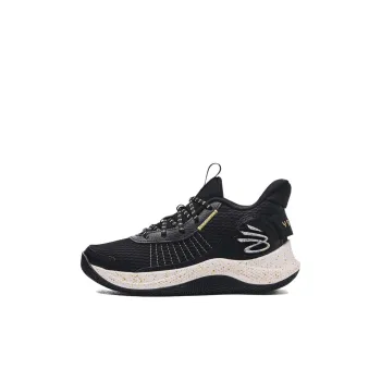 Under Armour Curry 3 Anti Slip Wear Resistant Low Top Children's Basketball Shoes Black White Kids'