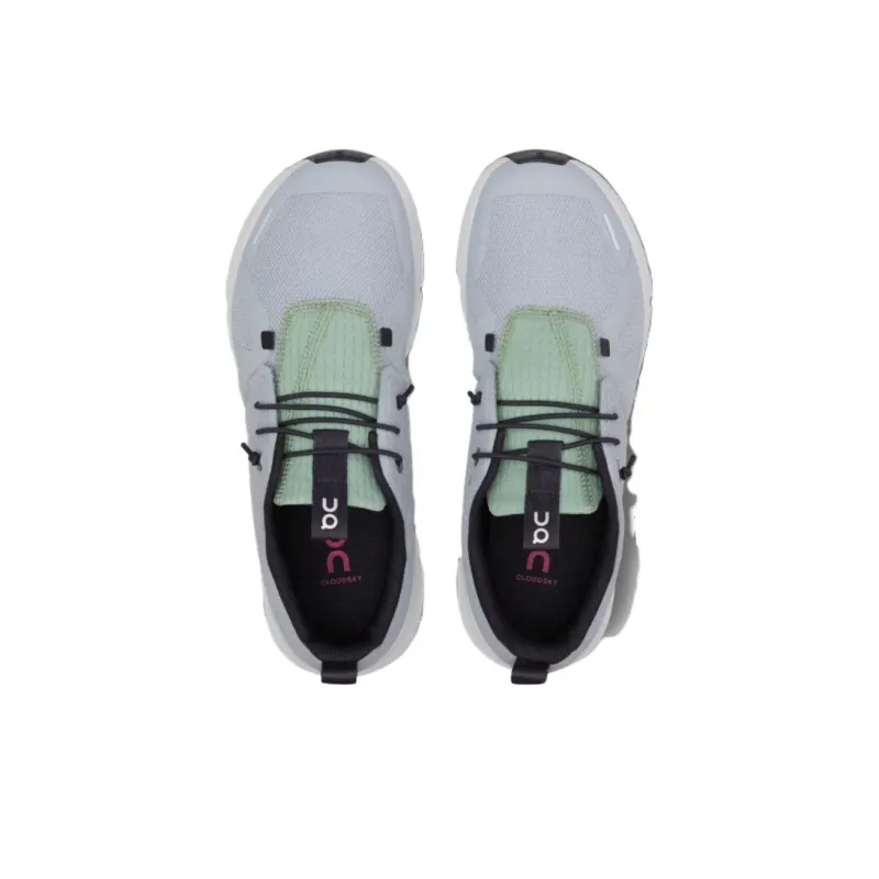 On Cloud Sky Abrasion Resistant Low Top Kids' Running Shoes Gray Green Teenagers-2