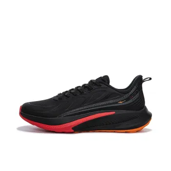 Erke Cushioned Wear Resistant Breathable Low Top Long Distance Running Running Shoes Men's Black Gray