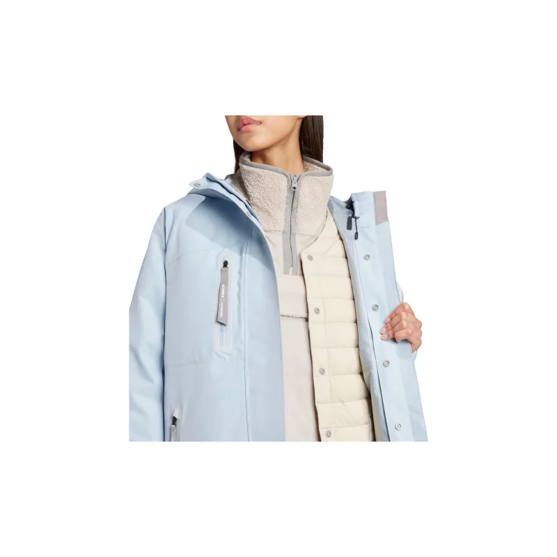 Adidas Waterproof And Windproof Windbreaker Jacket Women's Light Blue-4