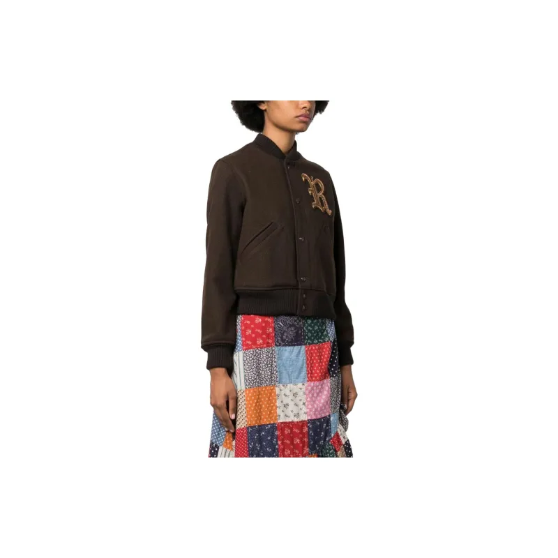 Polo Ralph Lauren Logo patch Button up Bomber Jacket-3