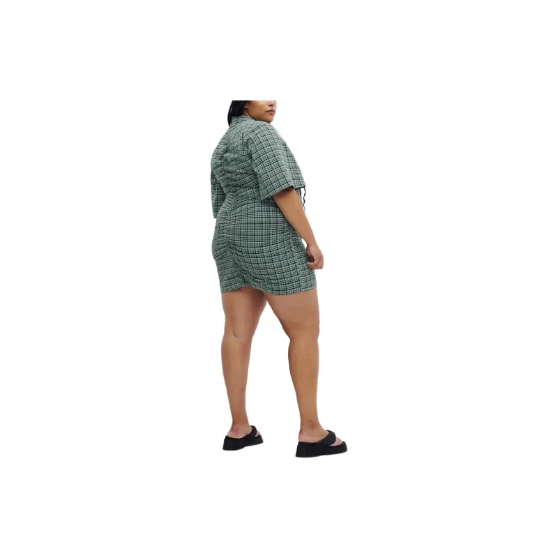 GANNI Short-Sleeved Dresses Women's Green-5
