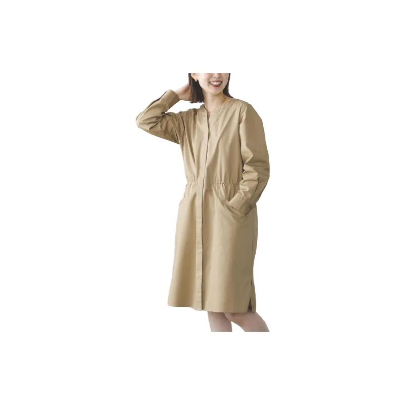 Beams Long Sleeved Dresses Women's Brown-1
