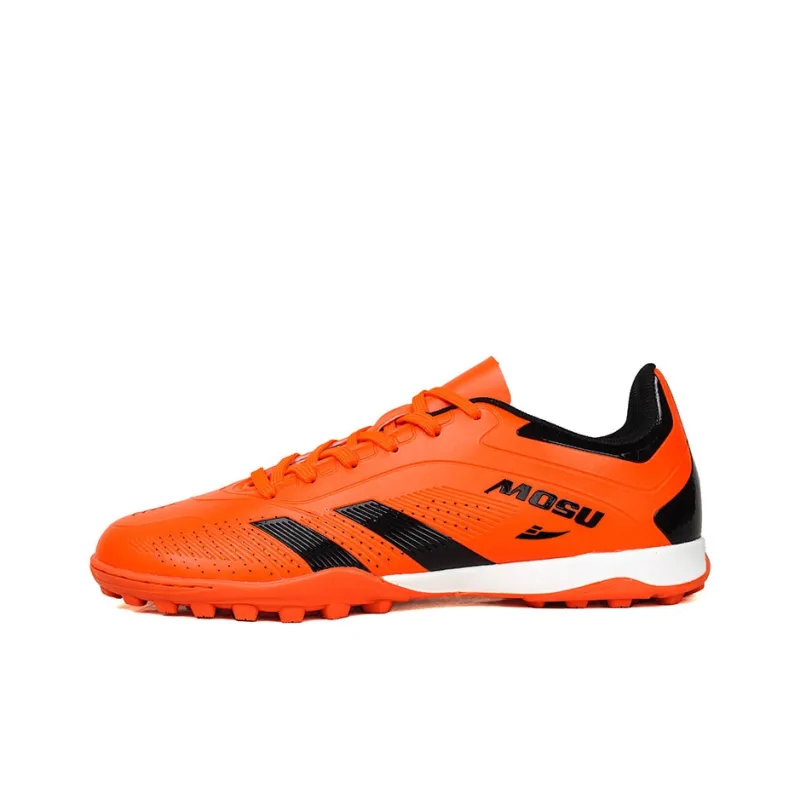 Kuding Soccer Shoes Unisex Low Top Orange/Neon Yellow/Rose Red/Black Red-8