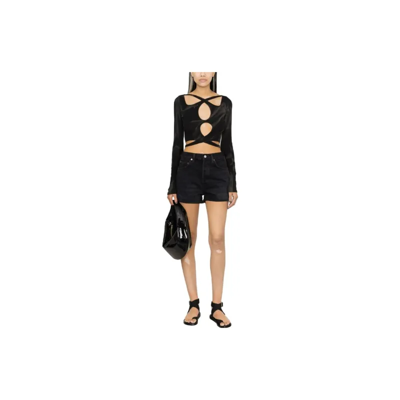 AGOLDE Denim Shorts Women's Black-2