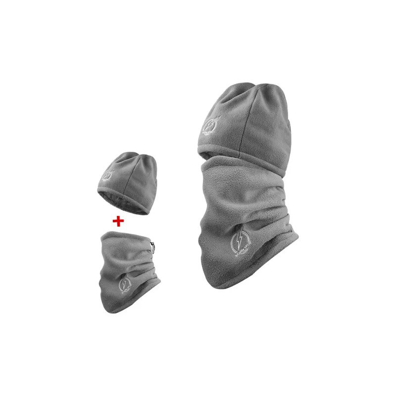 JIEKAI Riding Equipment Head Cover+Face Mask Unisex Polar Fleece 50 60CM Black Gray-6