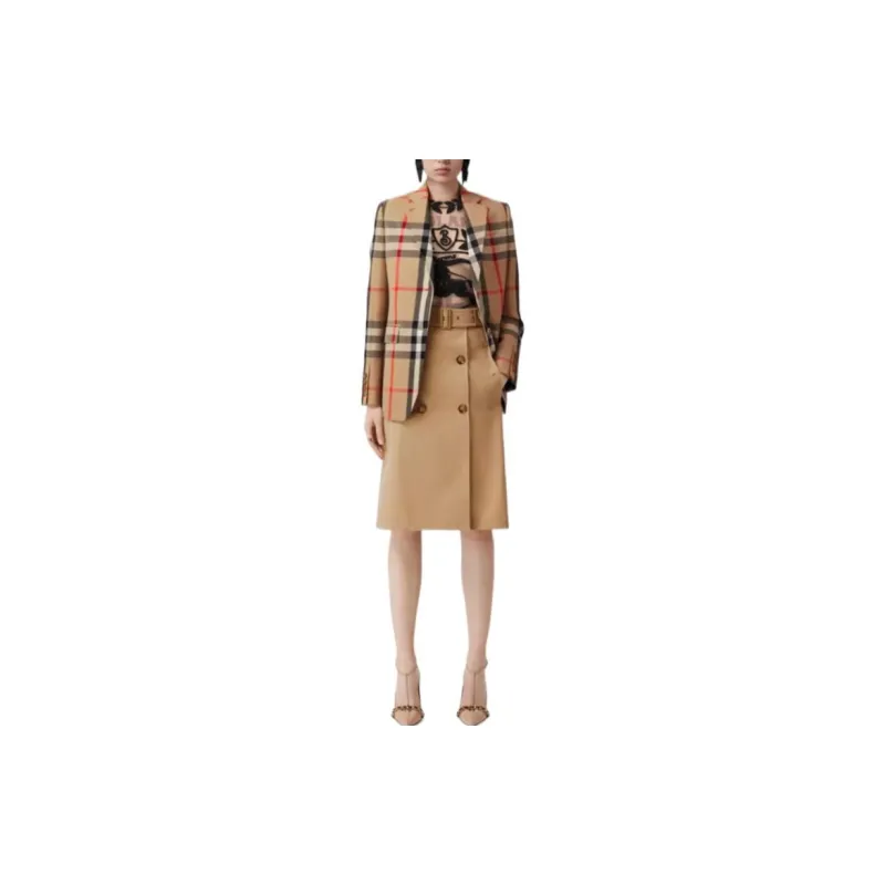 Burberry Check Wool cotton Jacquard Tailored Jacket-2