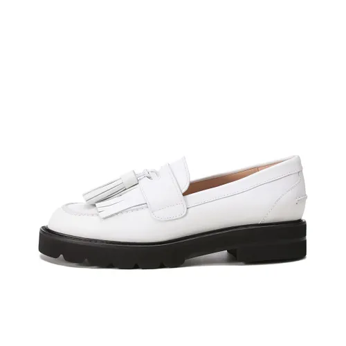 stuart weitzman Mila Lift Pearl Leather Loafers