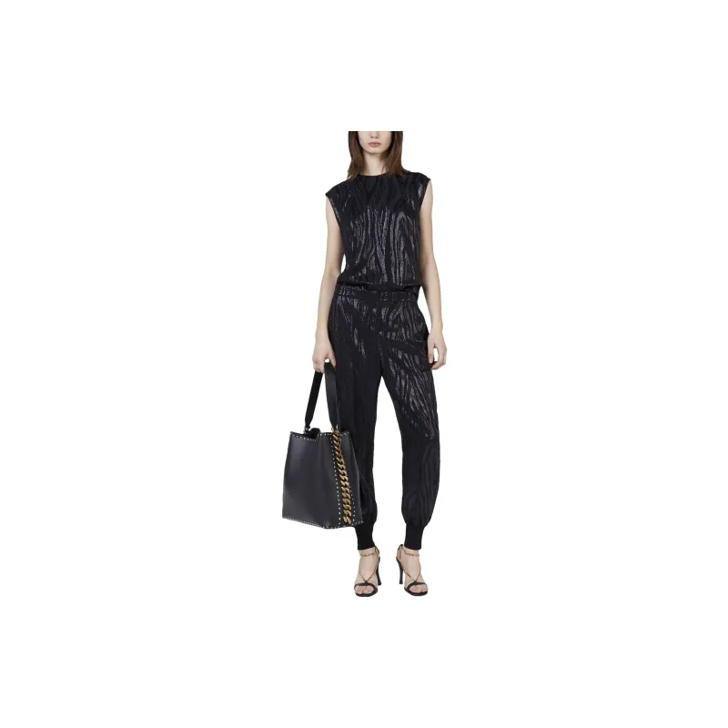 Stella McCartney Wood Grain Effect Metallic Tapered Trousers-2