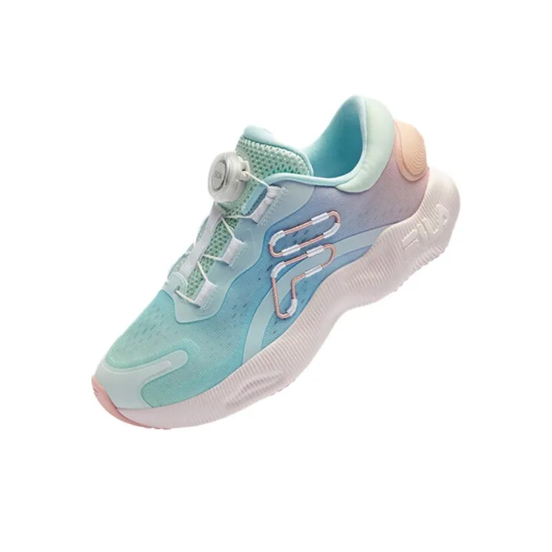 FILA KIDS BOA Anti Slip Wear Resistant Low Top Kids' Training Shoes Blue Pink Unisex-3