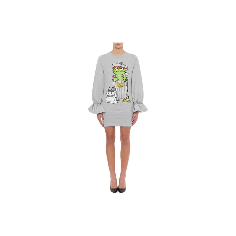 Sesame Street X MOSCHINO Long-Sleeved Dresses Women's Gray-1
