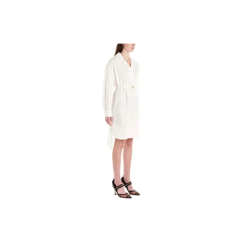 FENDI Long Sleeved Dress Women's White-4