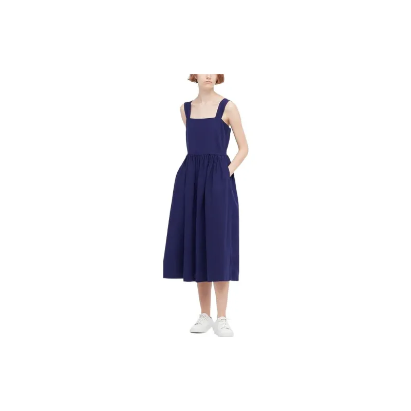UNIQLO SS22 Camisole Dress Dress Navy Blue-1