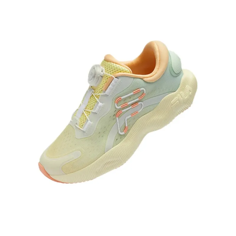 FILA KIDS BOA Anti Slip Wear Resistant Low Top Kids' Training Shoes Yellow Green Unisex-3