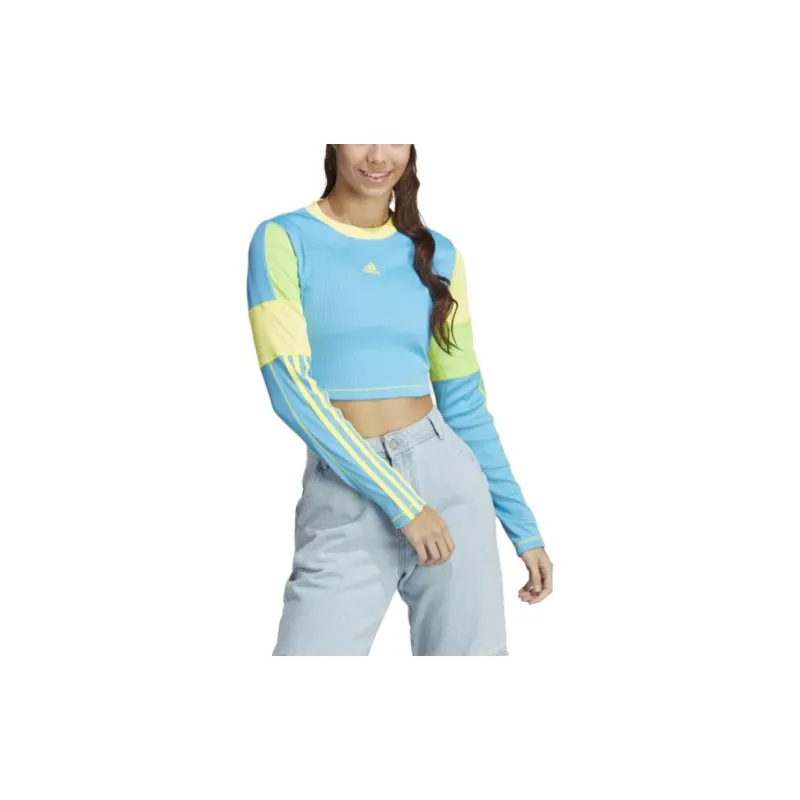 Adidas Crop Tops Women's Yellow Blue-1