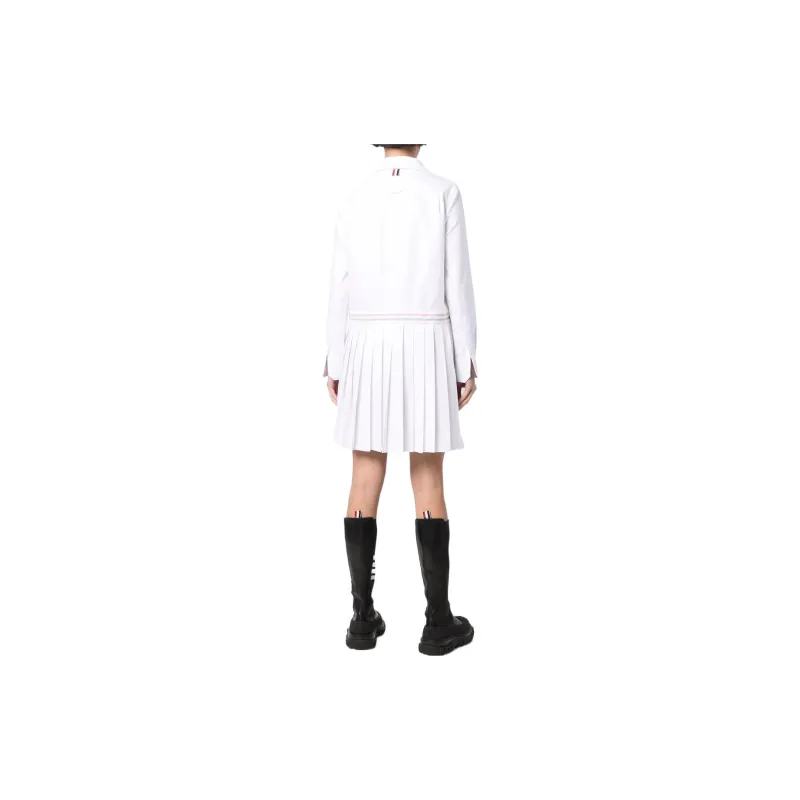 THOM BROWNE Long Sleeved Dresses Women's White-2