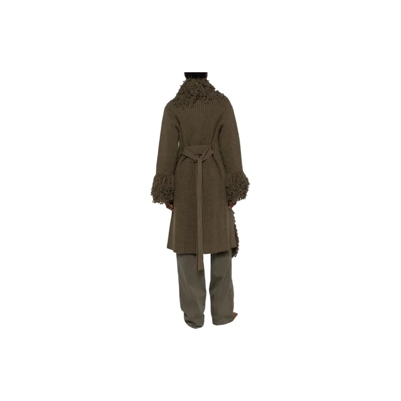Blumarine Fringe trimmed Virgin wool Coat-1