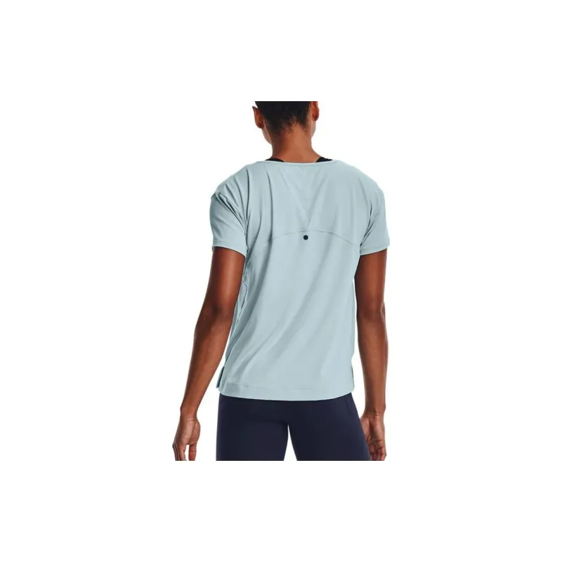 Under Armour RUSH Drop Shoulder Sleeve T Shirt Women's Blue-3