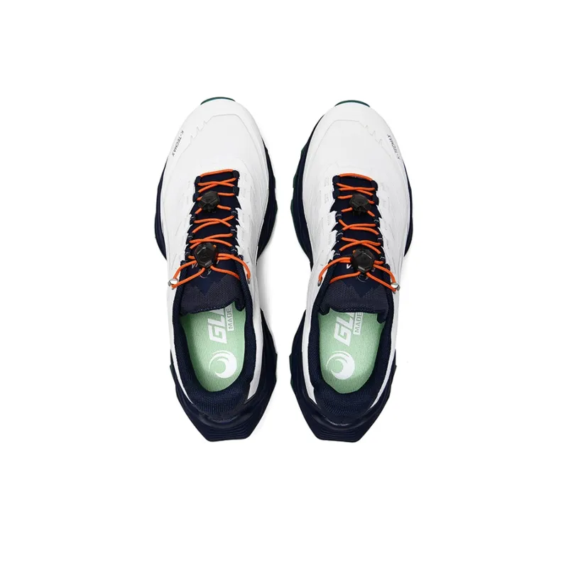 GLUNA Cushioned Slip-Resistant Lightweight Low-Top Trail Running Running Shoes Unisex White Blue-3