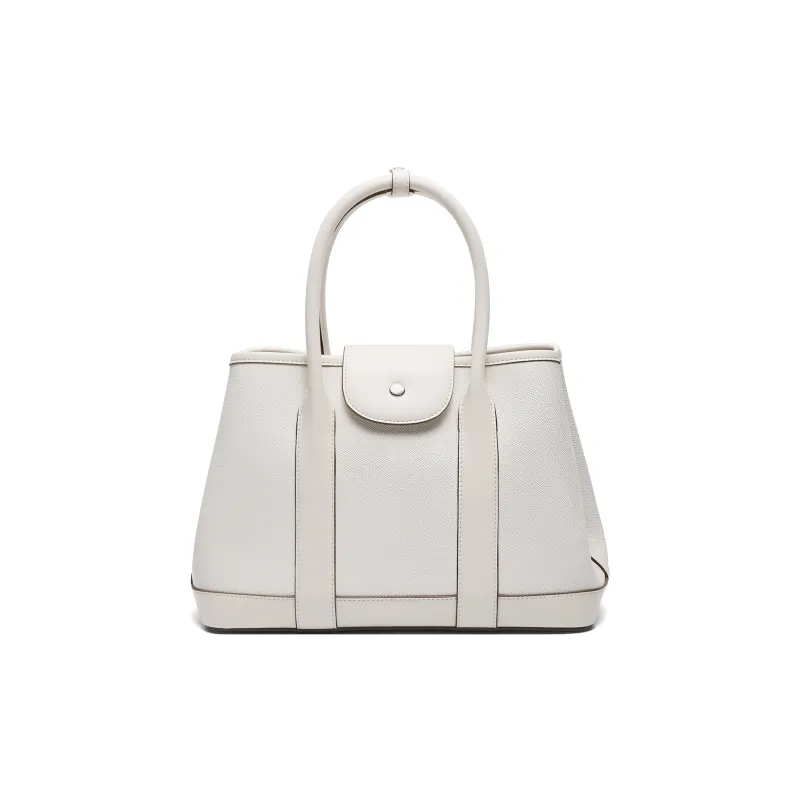 BELLE Cow Leather Patchwork With Artificial Leather Tote One Shoulder Handbag Women's Solid Color Plain-8