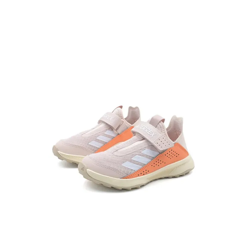 Adidas Abrasion Resistant Breathable Moisture Wicking Shock Absorbers Low Top Kids' Running Shoes Pink Orange Kids'-2