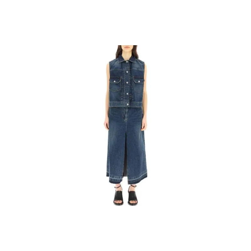 Sacai Sleeveless Dresses Women's Blue-1