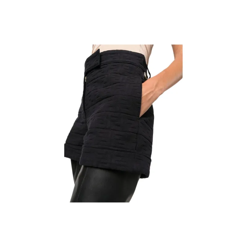 FENDI Jacquard FF motif Denim Shorts-6