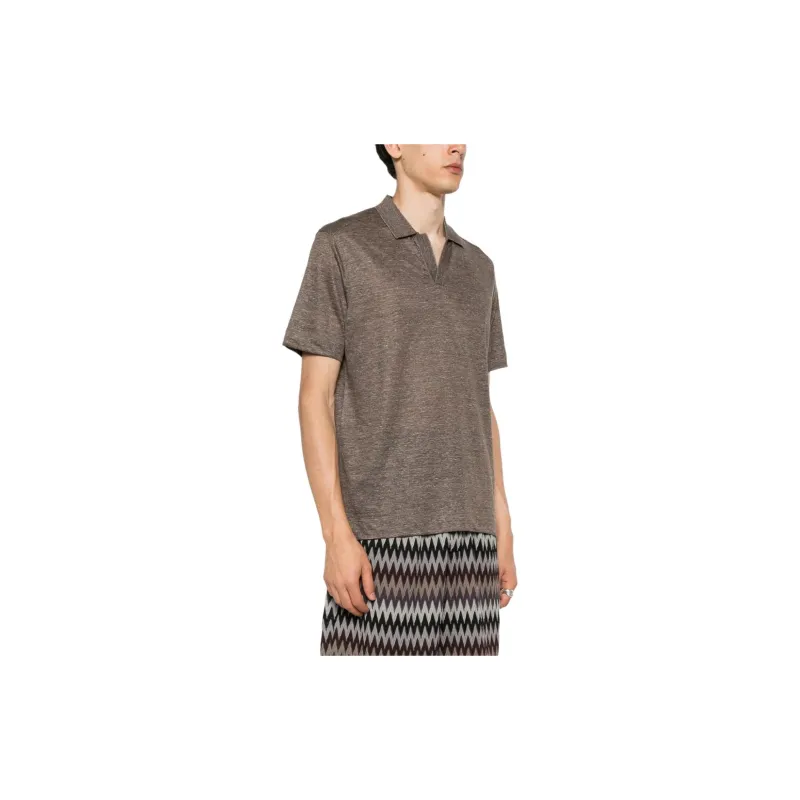 Ermenegildo Zegna Short sleeve Linen Polo Shirt-7