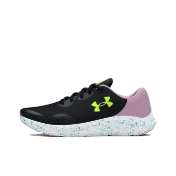 Under Armour Charged Pursuit 3 Wear-resistant And Lightweight Low-Top Kids' Running Shoes Black Purple Teenagers