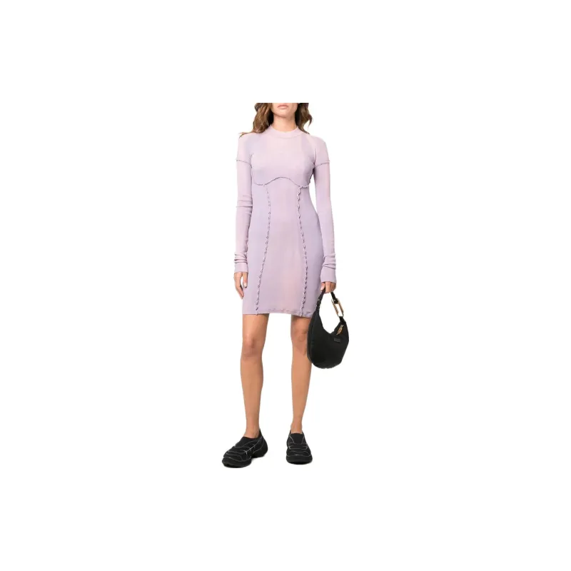 OFF-WHITE Long-Sleeved Dresses Women's Purple-1