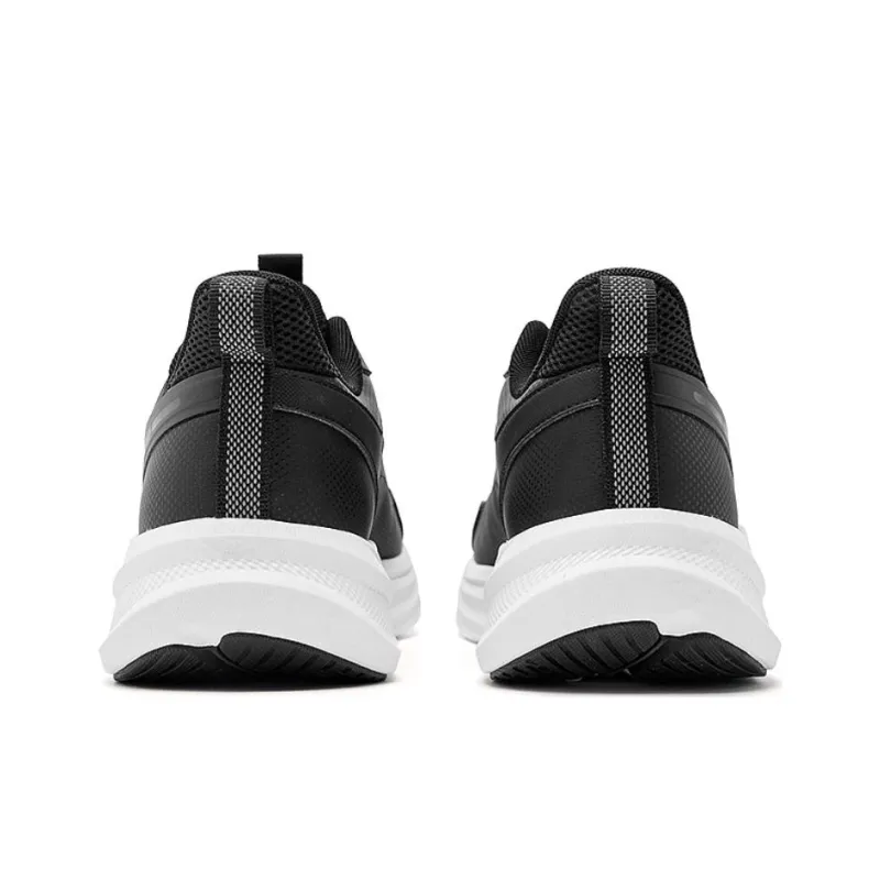 QIAODAN Wear Resistant Slip Resistant Low Top Casual Running Shoes Men's Black White-2