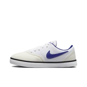 Nike SB Check Abrasion Resistant Breathable Low Top Kids' Skateboarding Shoes White Blue Teenagers