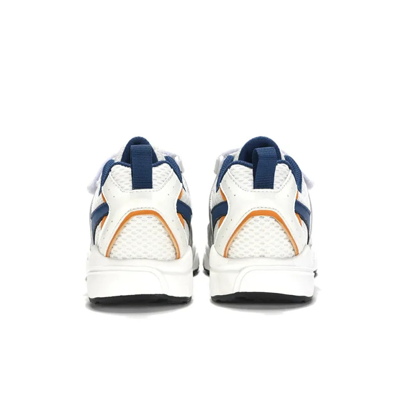 PONY Anti Slip And Wear Resistant Breathable Low Top Kids' Running Shoes White Orange And Blue Kids'-4